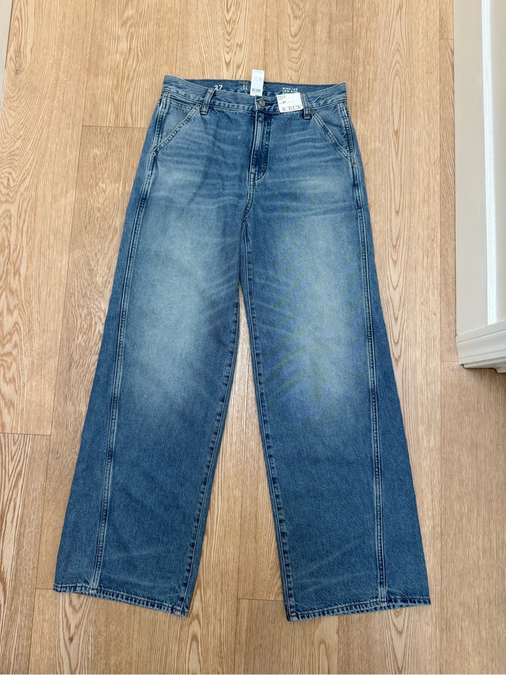 J. Crew NWT Utility Low-Rise Wide-Leg Rigid Blue Jean size 27